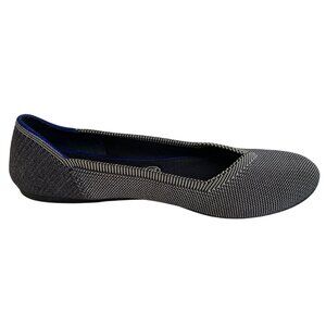 Rothys Womens Blue Herringbone Flats Size 9.5 US Lightweight Knit Comfort Shoes